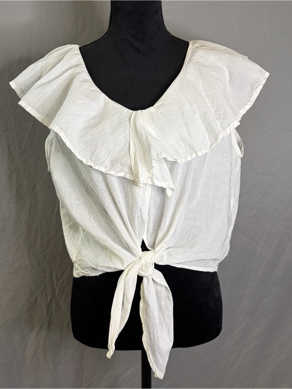 The Limited White Ruffle Tie-Back Camisole